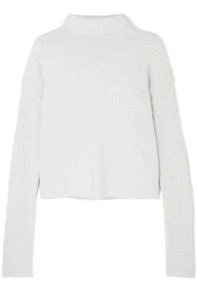 The Range Ribbed-knit Turtleneck Sweater In Gray