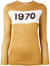 Bella Freud 1970-intarsia Metallic Sweater In Gold