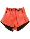 Andrea Bogosian Leather Shorts - Red