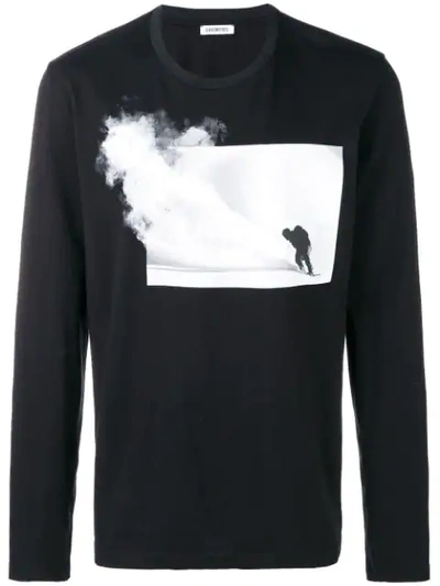 Dirk Bikkembergs Snowboard Print Sweatshirt In Black