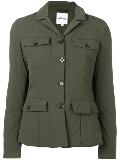 Aspesi Padded Fitted Jacket In Green