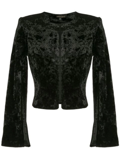Alberto Makali Cropped Textured Jacket In Black