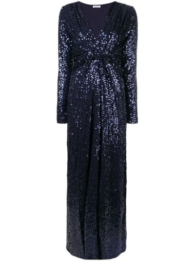 P.a.r.o.s.h . Twisted Front Sequin Gown - Blue