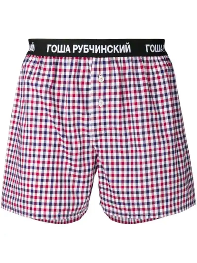 Gosha Rubchinskiy Checked Boxer Shorts In Red