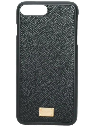 Dolce & Gabbana Logo Plaque Iphone 8 Plus Case In Black