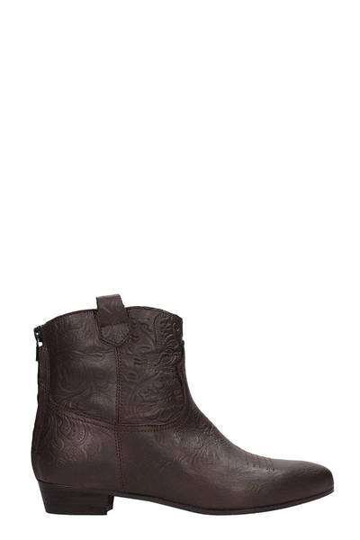 Marc Ellis Texan Brown Leather Ankle Boots