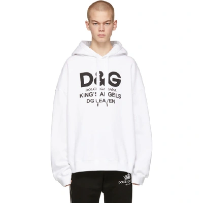 Dolce Gabbana Dolce And Gabbana White Kings Angels Hoodie In