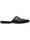 Gucci Ny Yankees Leather Slippers - Black