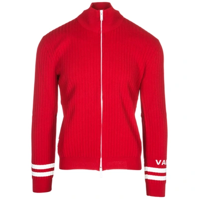 Valentino Men's Jumper Sweater Cardigan In Red