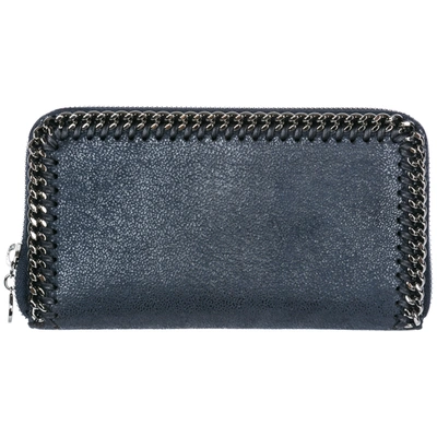 Stella Mccartney Women's Wallet Coin Case Holder Purse Card Bifold  Continental Falabella In Blue