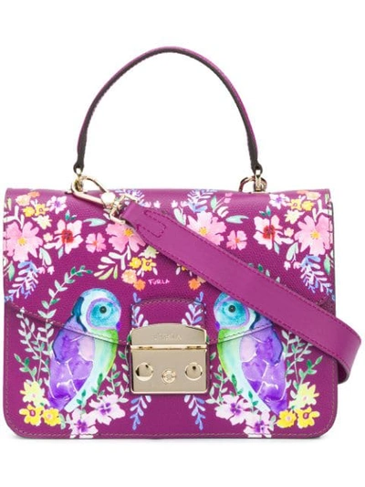 Furla Women's Leather Handbag Shopping Bag Purse Metropolis In Pink