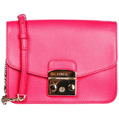 Furla Women's Leather Cross-body Messenger Shoulder Bag Metropolis In Pink