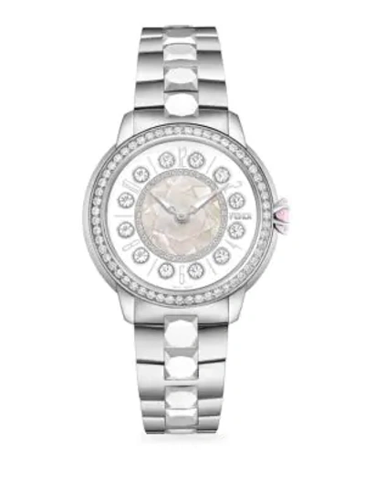 Fendi Ishine T01 Diamond Stainless Steel Bracelet Watch In Silver
