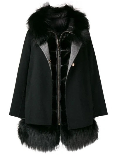 Cara Mila Aurora Two-piece Coat In Black
