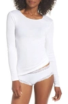 Hanro Cotton Seamless Long-sleeved Top In White