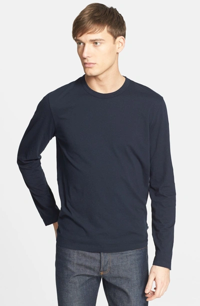 James Perse Long Sleeve Crewneck T-shirt In Deep Blue