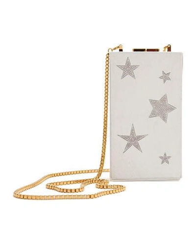 Marzook Callisto Star Capsule Minaudiere Clutch Bag With Chain In White