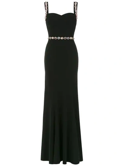 Dolce & Gabbana Crystal Embellished Gown In Black