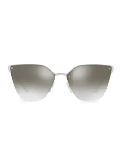 Prada Rimless Gradient Mirrored Sunglasses In Silver