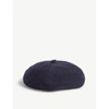 Johnstons Jersey Stitch Cashmere Beret In Navy