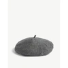 Johnstons Jersey Stitch Cashmere Beret In Mid Grey