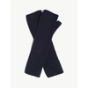 Johnstons Purl Stitch Cashmere Wristwarmers In Navy