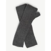 Johnstons Purl Stitch Cashmere Wristwarmers In Mid Grey