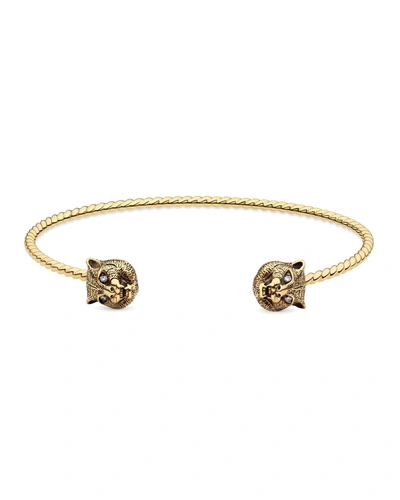Gucci 18k Gold Le Marche Des Merveilles Feline Cuff Bracelet
