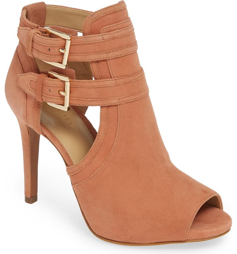 blaze peep toe buckle bootie michael michael kors