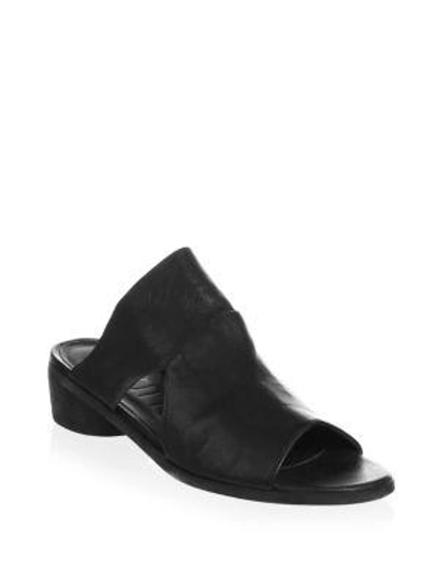 Ld Tuttle Women's Peep Toe Leather Mules In Black