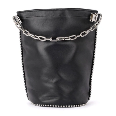 Alexander Wang Attica Black Leather Bucket Bag In Nero