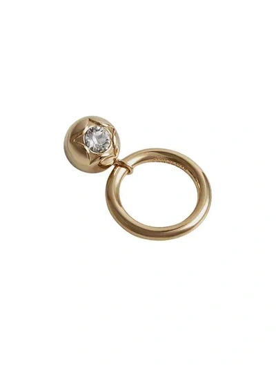 Burberry Crystal Charm Gold-plated Ring In Light Gold/crystal