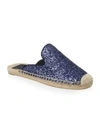 Tory Burch Max Glitter Espadrille Slides In Perfect Navy