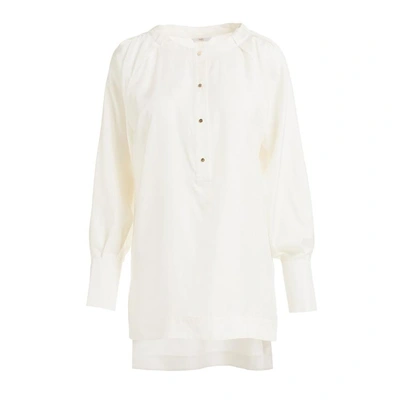 Wtr  Pablo White Silk Long Sleeve Tunic Shirt
