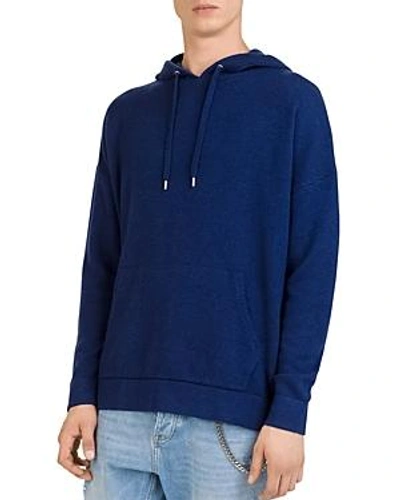 The Kooples Classic Fit Hoodie Sweater In Navy