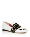 Bally Women's Janelle Embellished Leather Smoking Slippers In White