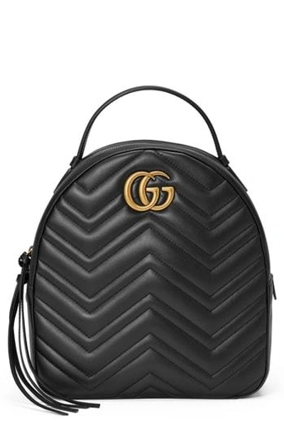Gucci Gg Marmont Matelasse Quilted Leather Backpack - Red In Hibiscus Red