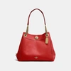 Coach Turnlock Edie Shoulder Bag In Red In Jasper/light Gold