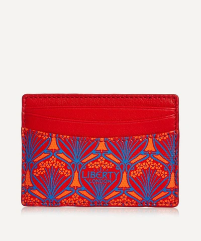 Liberty London Card Holder In Iphis Canvas In Red