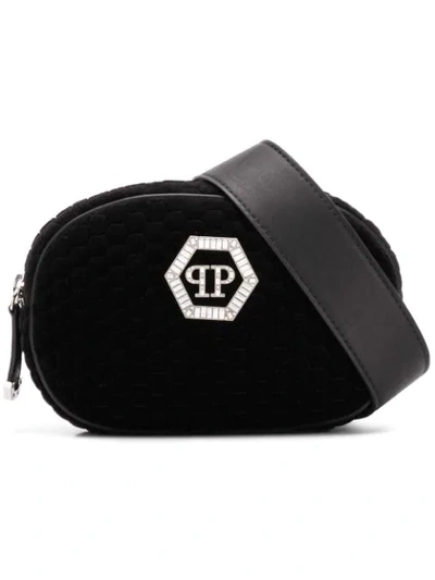 Philipp Plein Zipped Logo Belt Bag In Black