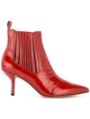 Diane Von Furstenberg Dvf  Mollo Low-heel Booties - Red
