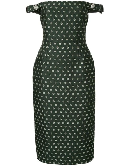 Alexa Chung Fitted Silhouette Dress In Green