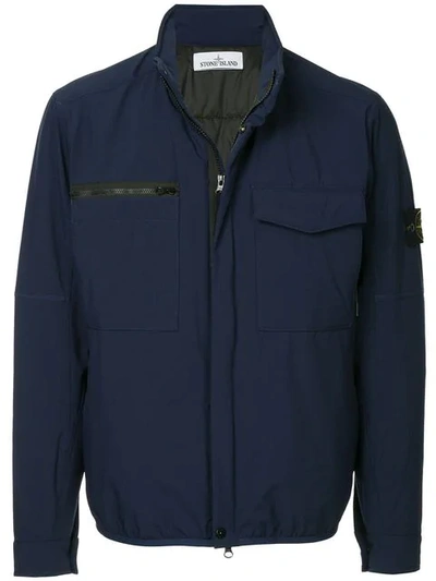 Stone Island Loose Fitted Padded Jacket In Blue