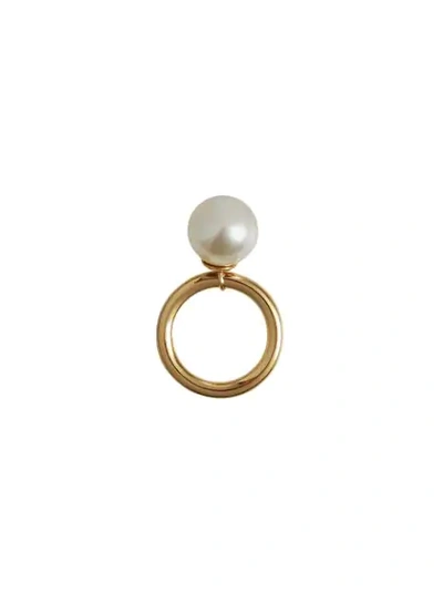 Burberry Faux Pearl Charm Gold In Metallic
