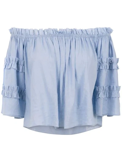 Olympiah Verona Off The Shoulder Top In Blue