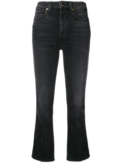 Khaite Cropped Flared Jeans - Black