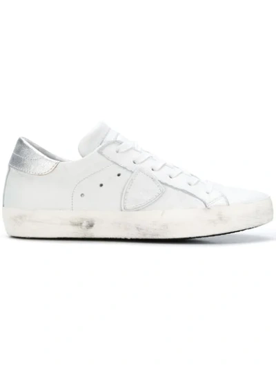 Philippe Model White Leather Paris Stud Sneakers