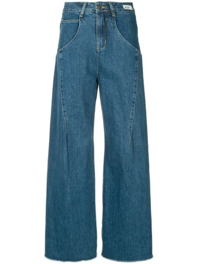 Ground Zero Grown-on-panel Wide Leg Jeans In Blue