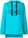 Fendi Front Logo Hoodie In Blue