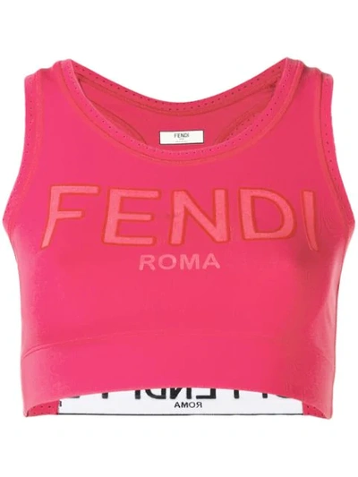 Fendi Fitted Sport Bra In Pink